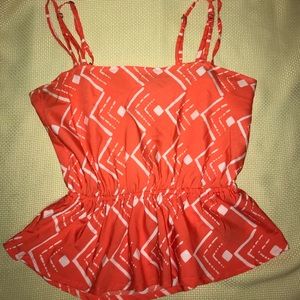 Orange pattern tank top
